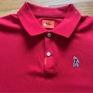 NIKE Tiger Woods Fist Pump 82 Polo Mens Small Red Dri-FIT Golf Shirt DC0347-657